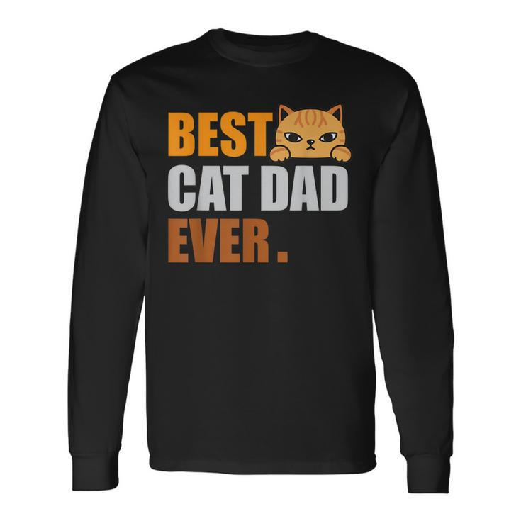 Cat Dad Fathers Day Men Kitty Daddy Papa Christmas V3 Long Sleeve T-Shirt