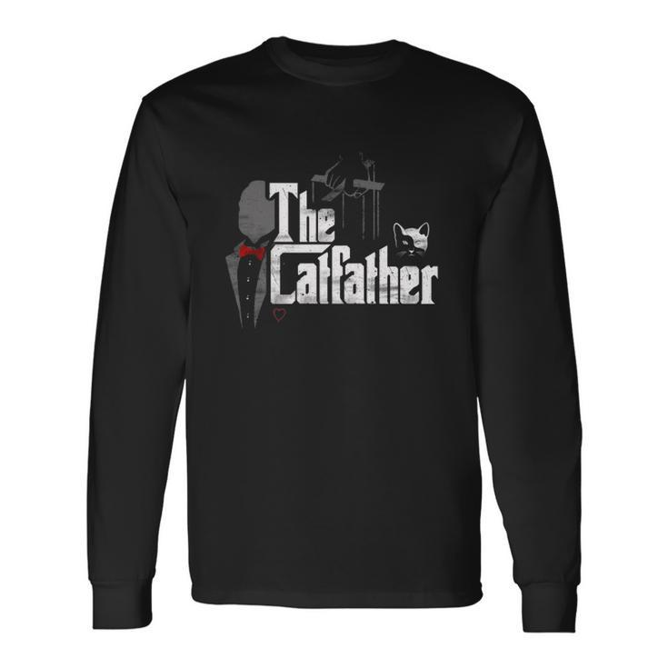 The Catfather Cat Dad Father Of Cats Long Sleeve T-Shirt T-Shirt