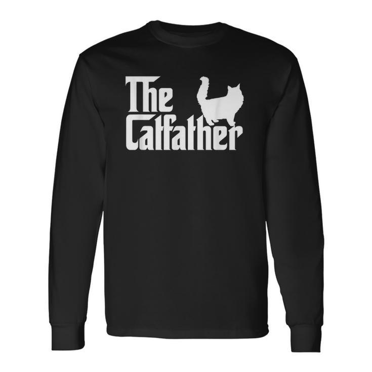 The Catfather Cat Dad For Cat Lover Long Sleeve T-Shirt T-Shirt