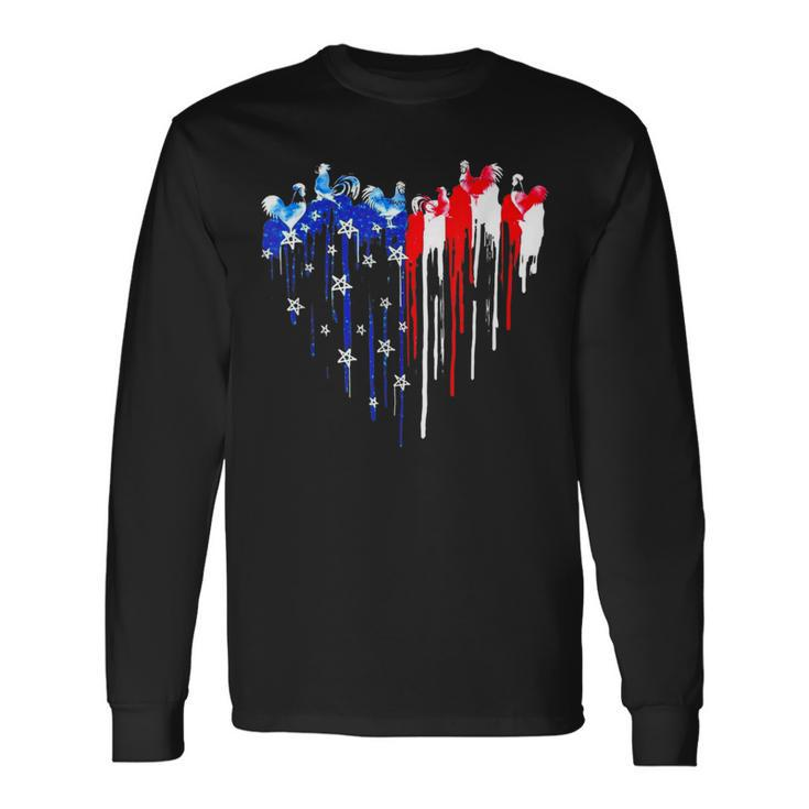 Chicken Chicken Chicken American Flag 4Th Of July Men Women Merica Usa V2 Long Sleeve T-Shirt