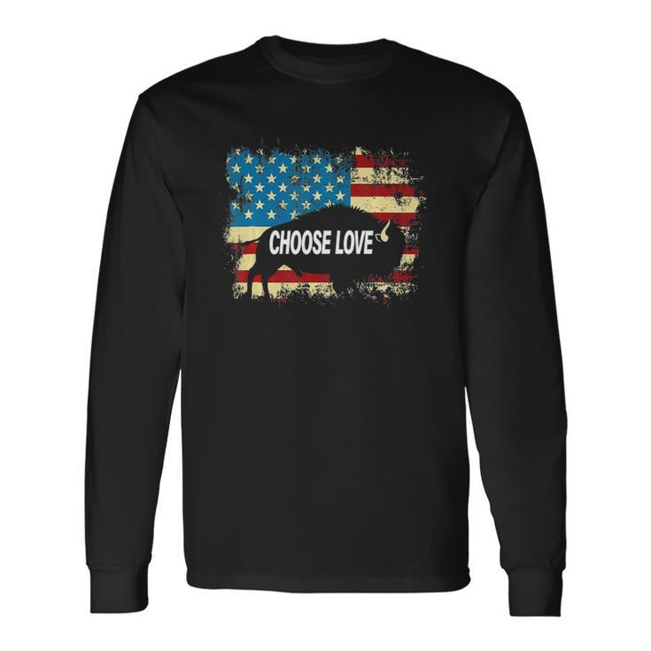 Choose Love Bills Vintage American Flag Long Sleeve T-Shirt T-Shirt