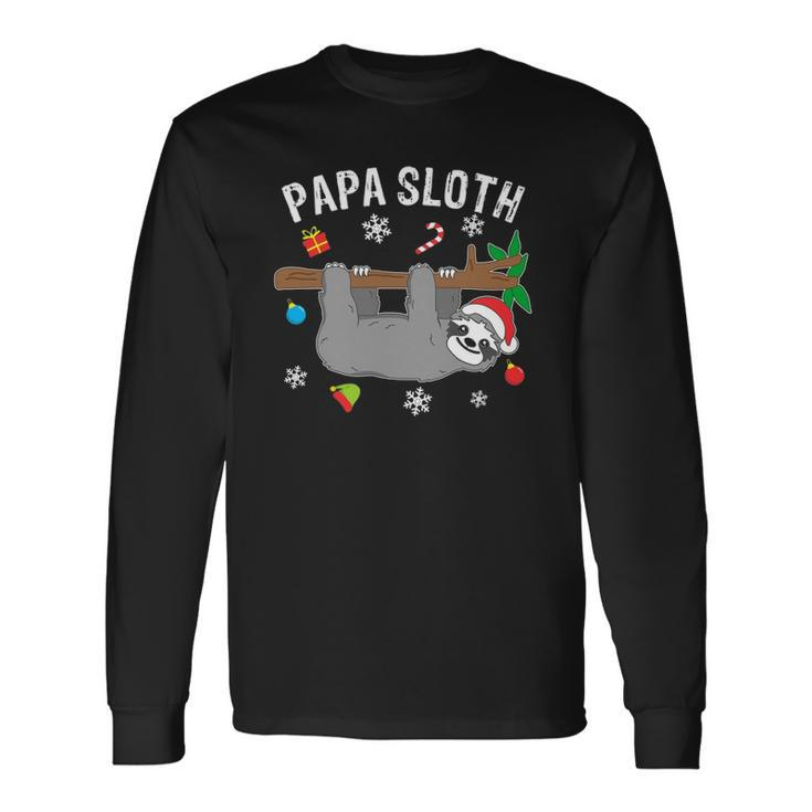 Christmas Sloth Matching Papa Long Sleeve T-Shirt T-Shirt
