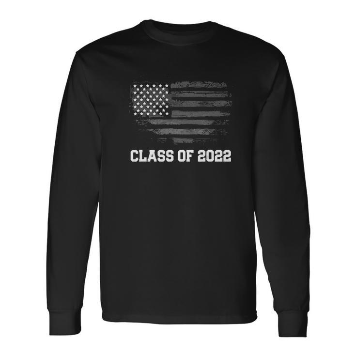 Class Of 2022 Graduation Senior College American Flag Long Sleeve T-Shirt T-Shirt