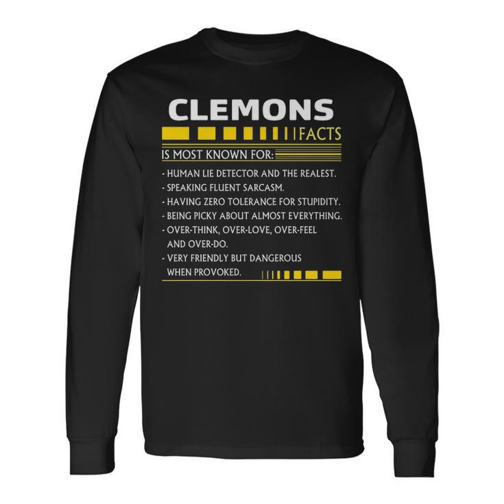 Clemons Name Clemons Facts Long Sleeve T-Shirt
