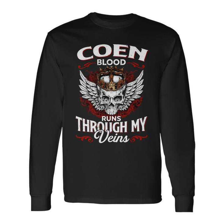 Coen Blood Runs Through My Veins Name V2 Long Sleeve T-Shirt