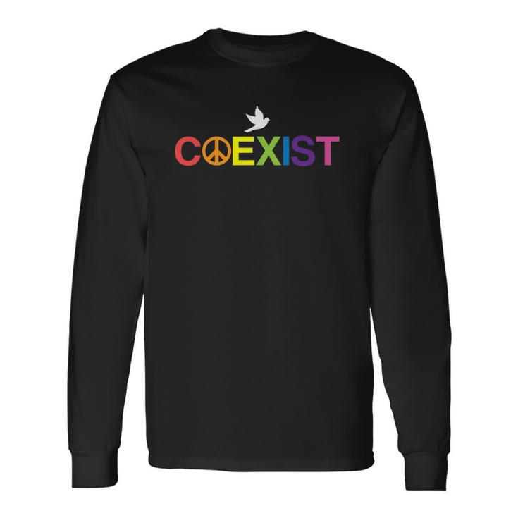 Coexist Equality Dove Freedom Lgbt Pride Rainbow Long Sleeve T-Shirt T-Shirt