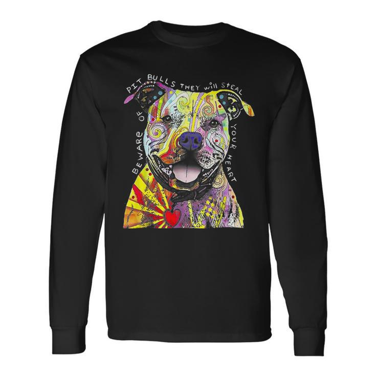 Colorful Baby Pit-Bull Terrier Lover Dad Mom Kidding T-Shirt Long Sleeve T-Shirt
