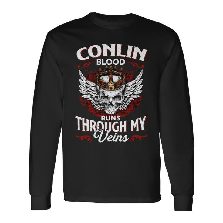 Conlin Blood Runs Through My Veins Name V2 Long Sleeve T-Shirt