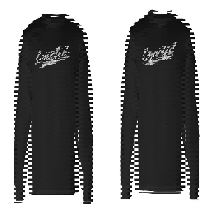 Connecticut Ct Vintage Sports Script Retro Tee Long Sleeve T-Shirt T-Shirt