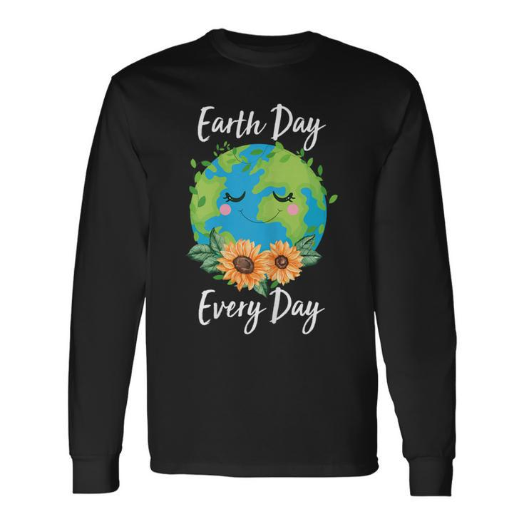 Cool Earth Day Sunflower Quote Earth Day For Long Sleeve T-Shirt