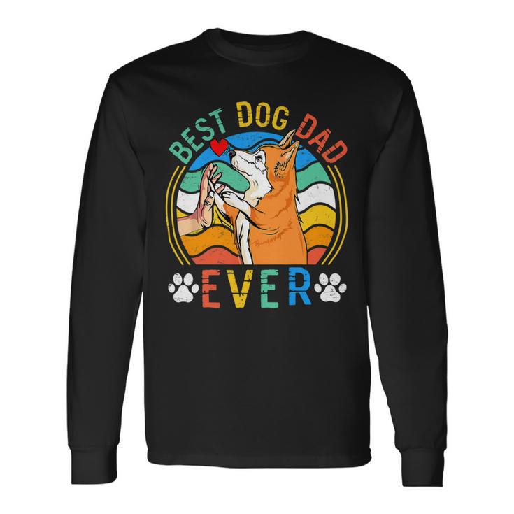 Corgi Best Dog Dad Ever Dog Lover V3 Long Sleeve T-Shirt