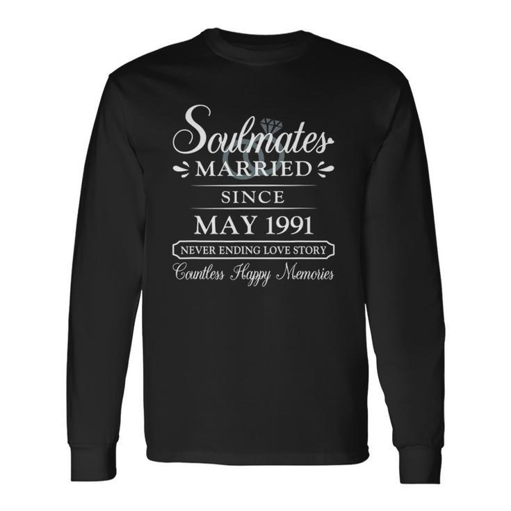 Couple Married Since May 1991 31St Wedding Anniversary Long Sleeve T-Shirt T-Shirt