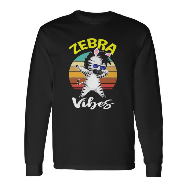 Dabbing Zebra Vibes Zoo Animal For Long Sleeve T-Shirt T-Shirt