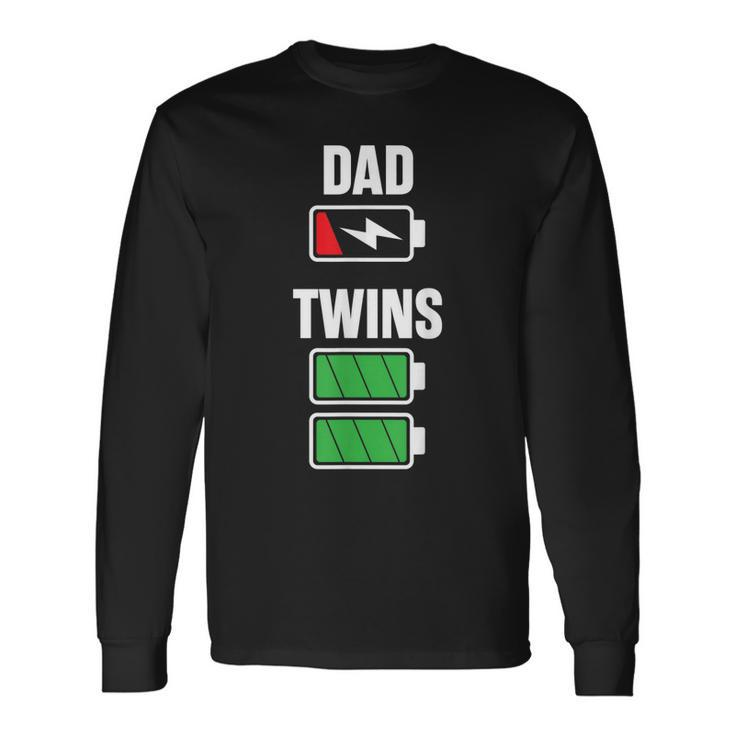 Dad Fathers Day Birthday Twins Twin Dad Long Sleeve T-Shirt