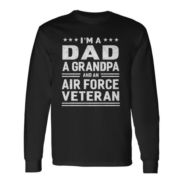 Dad Grandpa Air Force Veteran Vintage Top Long Sleeve T-Shirt T-Shirt