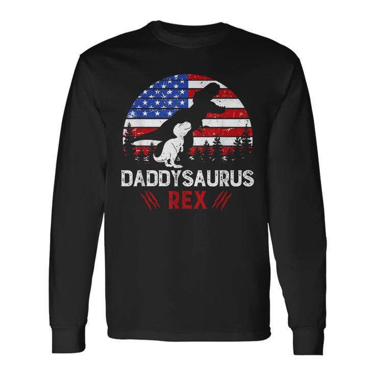 Dadasaurus Rex 4Th Of July Dinosaur Dad Us Flag T-Shir Long Sleeve T-Shirt
