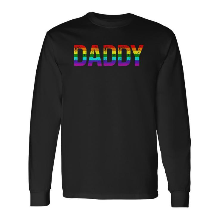 Daddy Gay Pride Month Lgbtq Fathers Day Rainbow Flag Queer Long Sleeve T-Shirt T-Shirt