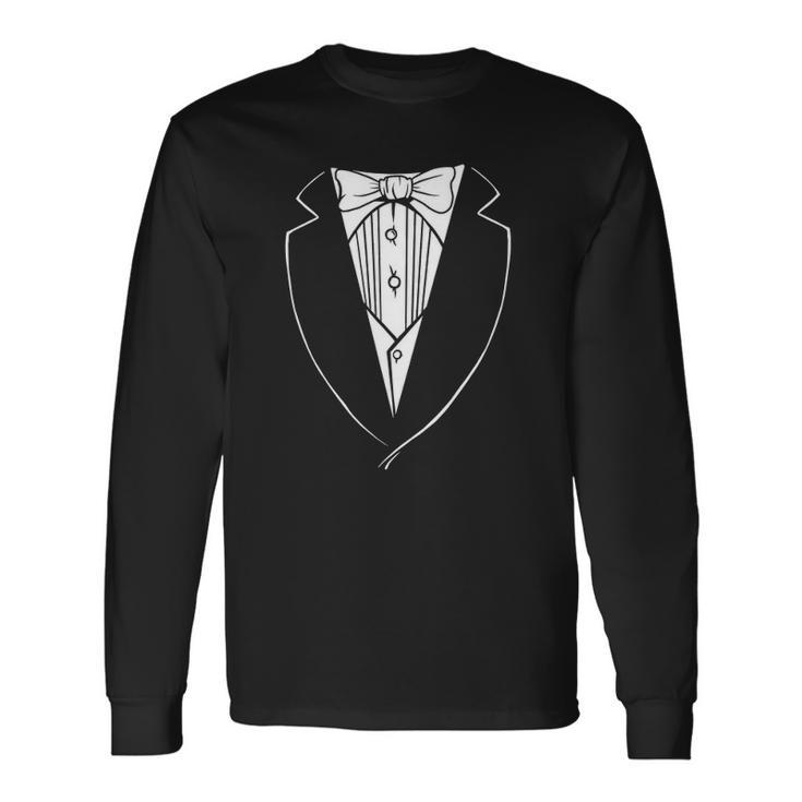 Dinner Jacket Suit Classic Outfit Party Halloween Long Sleeve T-Shirt T-Shirt