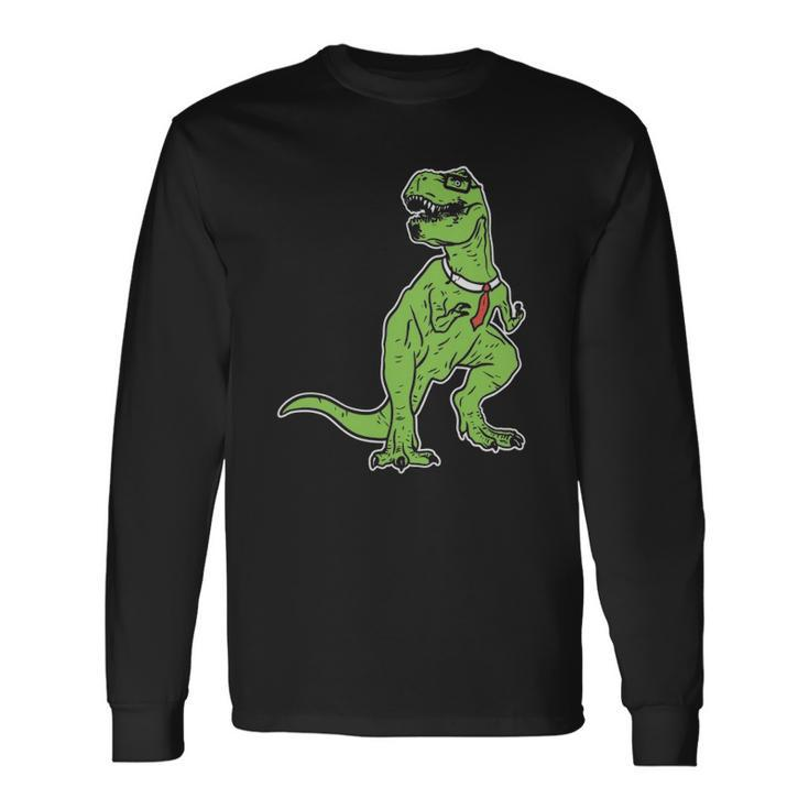 Dinosaur Tyrannosaurus Nerd Geekrex Tie Long Sleeve T-Shirt T-Shirt