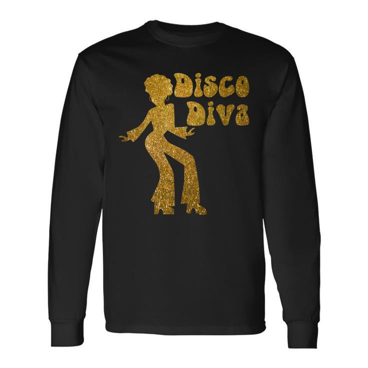 Disco Diva Retro 70S Seventies Retro Disco Ball Long Sleeve T-Shirt