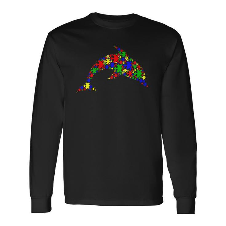 Dolphin Puzzle Animals Lover Autism Awareness Long Sleeve T-Shirt T-Shirt Gifts ideas