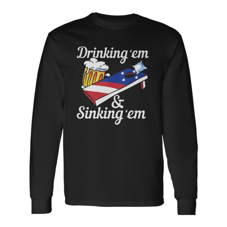 Or Drinking Yard Game Cornhole Long Sleeve T-Shirt T-Shirt