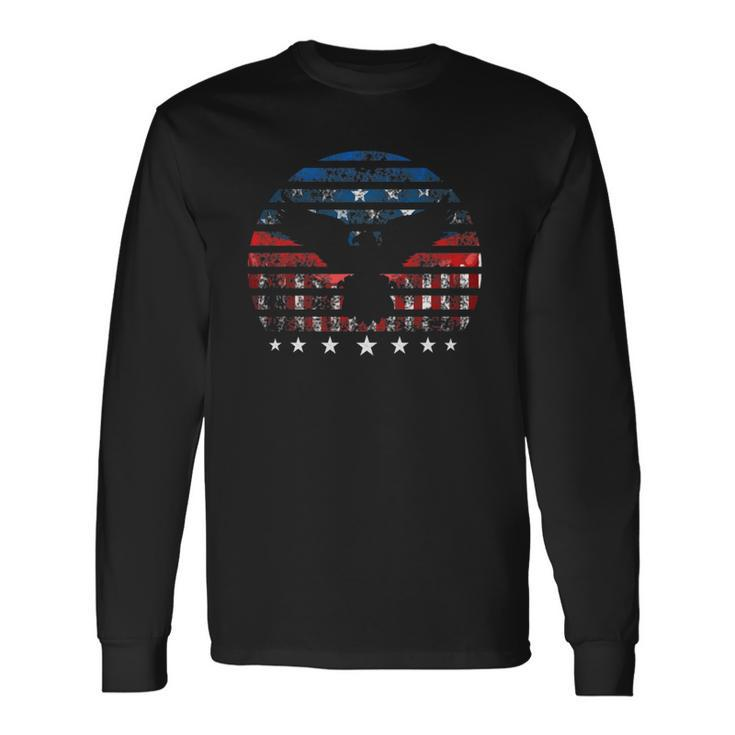 Eagle American Flag Vintage Independence Day 4Th Of July Usa Long Sleeve T-Shirt T-Shirt