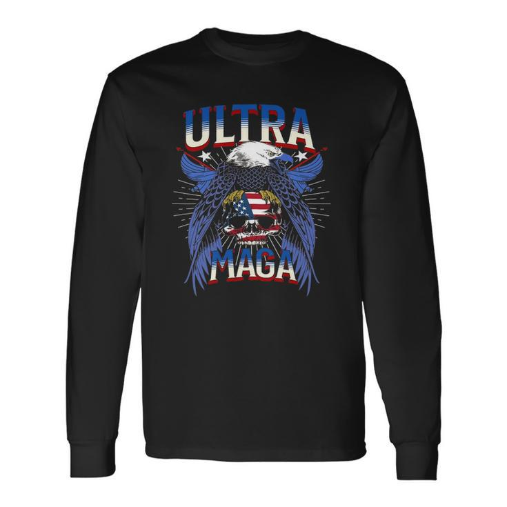 Eagle Holding Usa Flag Ultra Maga 2022 Great Maga King Long Sleeve T-Shirt T-Shirt