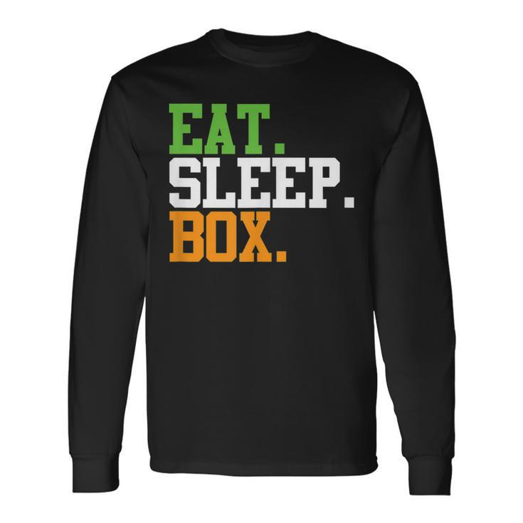 Eat Sleep Box Irish Pride Boxing Long Sleeve T-Shirt