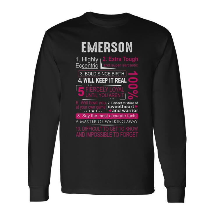 Emerson Name Emerson Name Long Sleeve T-Shirt