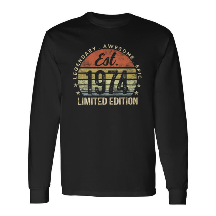 Est 1974 Limited Edition 48Th Birthday Vintage 48 Years Old Long Sleeve T-Shirt