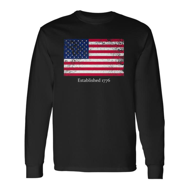 Established 1776 Usa July 4Th Us Flag America Long Sleeve T-Shirt T-Shirt