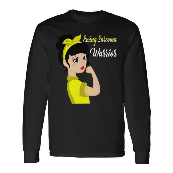 Ewings Sarcoma Warrior Strong Women Yellow Women Ewings Sarcoma Ewings Sarcoma Awareness Long Sleeve T-Shirt