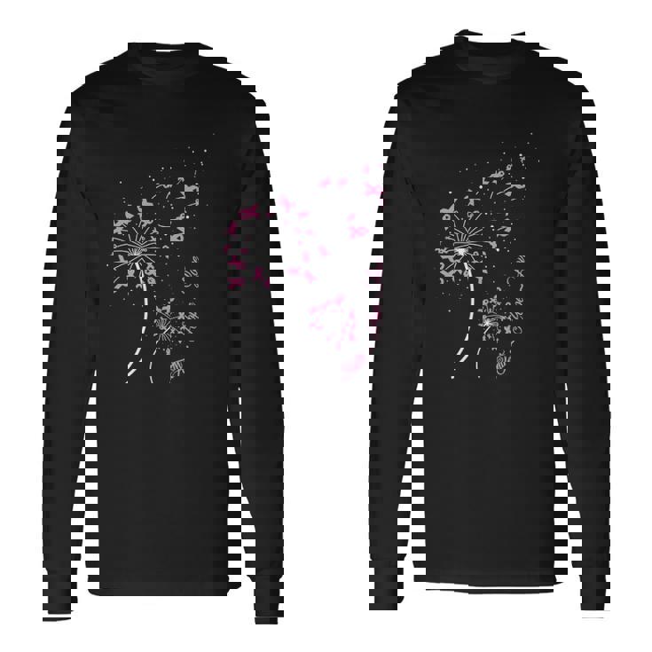 Faith Hope Love Breast Cancer Dandelion Flower Breast Cancer Long Sleeve T-Shirt T-Shirt
