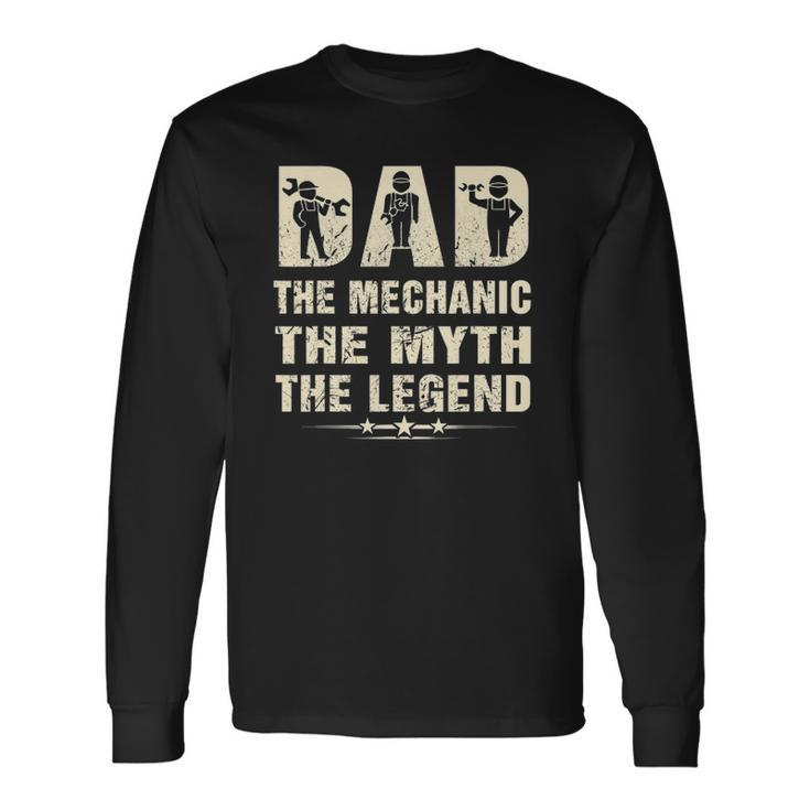 Family 365 Mechanic Dad Mechanics Fathers Day Long Sleeve T-Shirt T-Shirt