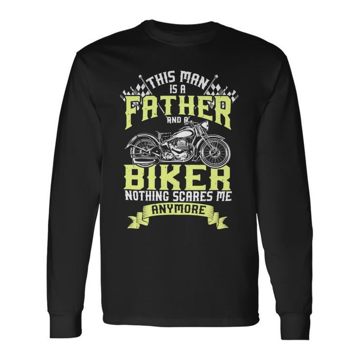 Father Grandpa And Biker Motorcycle Race Dad 95 Dad Long Sleeve T-Shirt