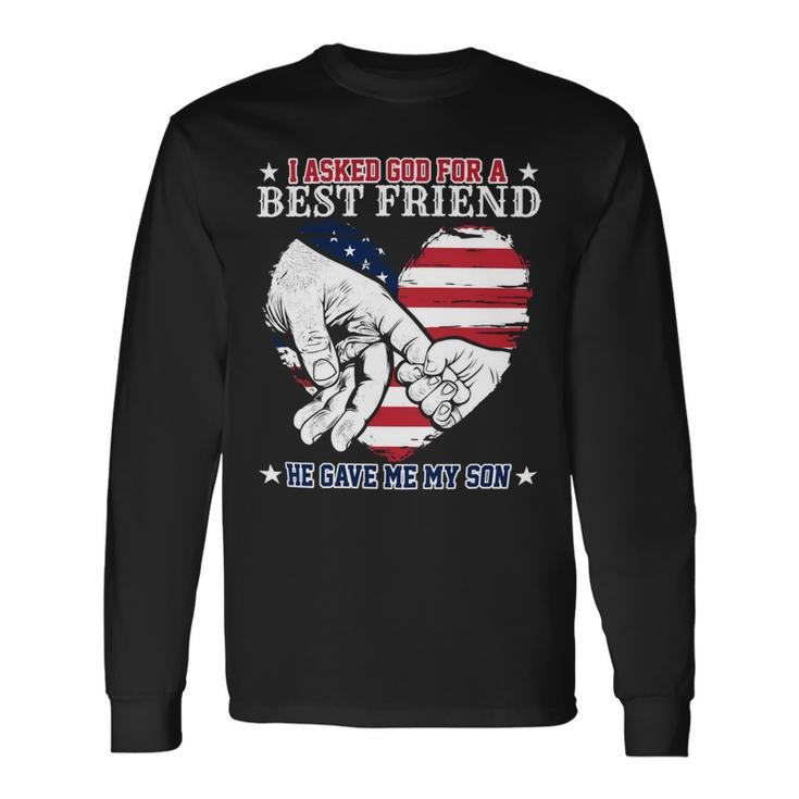 Father Grandpa Hes My Best Friend Father And Son God Gave Me You 55 Dad Long Sleeve T-Shirt