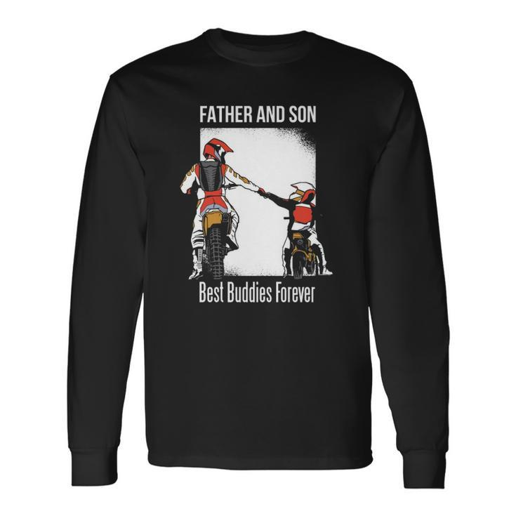 Father And Son Best Buddies Forever Fist Bump Dirt Bike Long Sleeve T-Shirt T-Shirt Gifts ideas