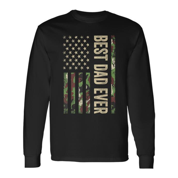 Fathers Day Best Dad Ever With Us American Flag V2 Long Sleeve T-Shirt T-Shirt