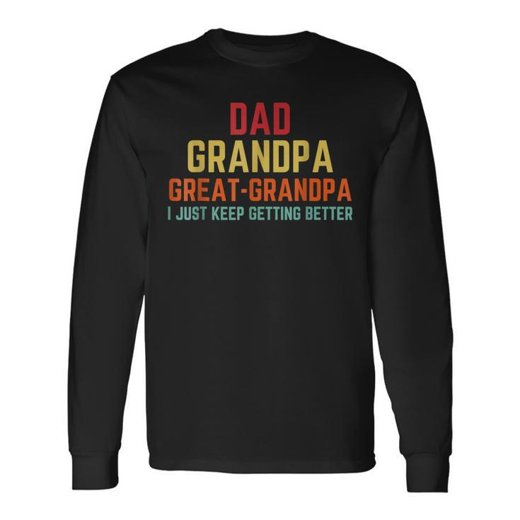 Fathers Day From Grandkids Dad Grandpa Great Grandpa V2 Long Sleeve T-Shirt