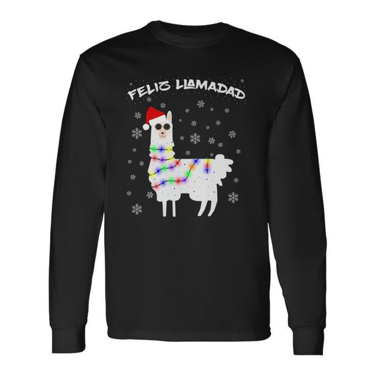 Feliz Llamadad Lama Christmas Saying Alpaca Outfit Long Sleeve T-Shirt T-Shirt