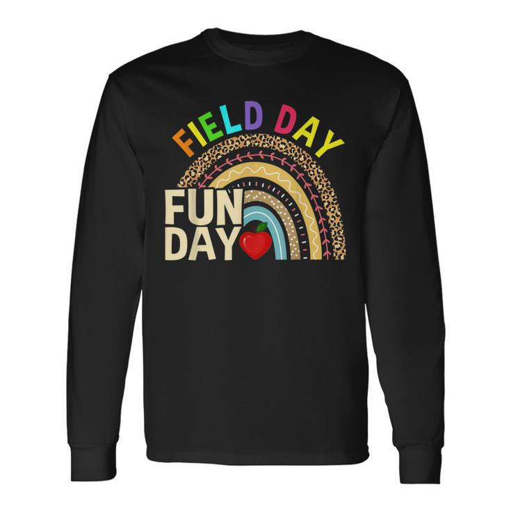 Field Day Fun Day Last Day Of School Teacher Rainbow Long Sleeve T-Shirt T-Shirt