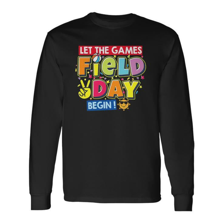 Field Day Let The Games Begin Teachers Field Day 2022 Smile Face Long Sleeve T-Shirt T-Shirt
