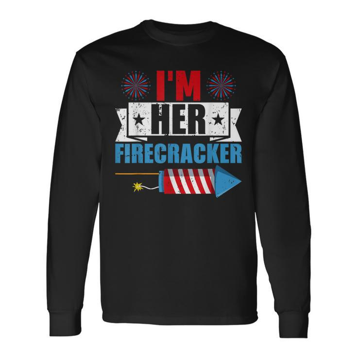 Im Her Firecracker 4Th Of July Matching Couple For Her Long Sleeve T-Shirt