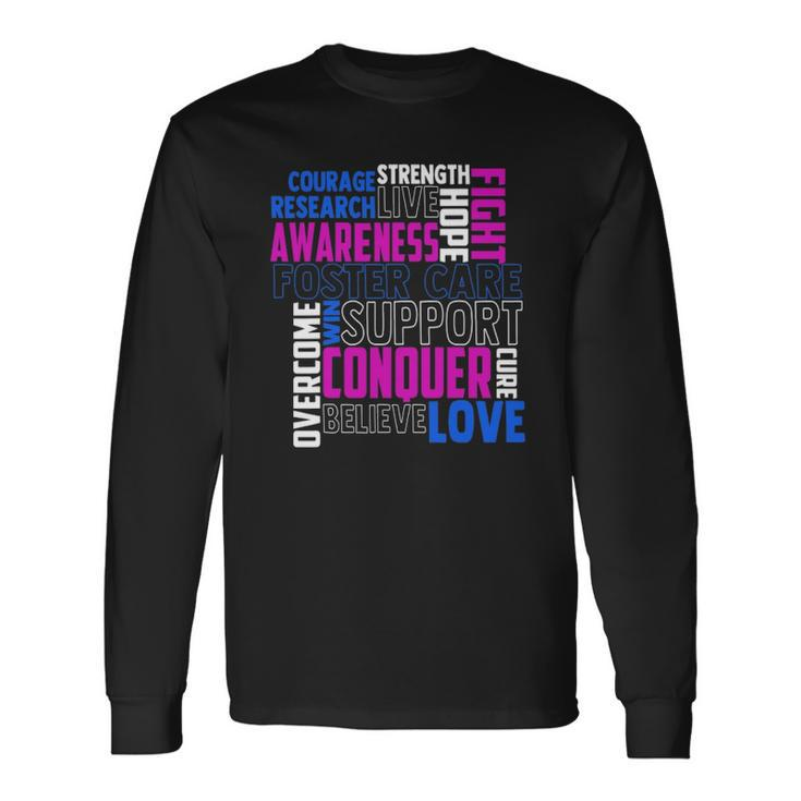 Foster Care Awareness Adoption Related Blue Ribbon Long Sleeve T-Shirt T-Shirt Gifts ideas
