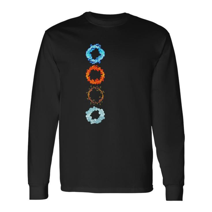 Four Elements Air Earth Fire Water Ancient Alchemy Symbols Long Sleeve T-Shirt T-Shirt Gifts ideas