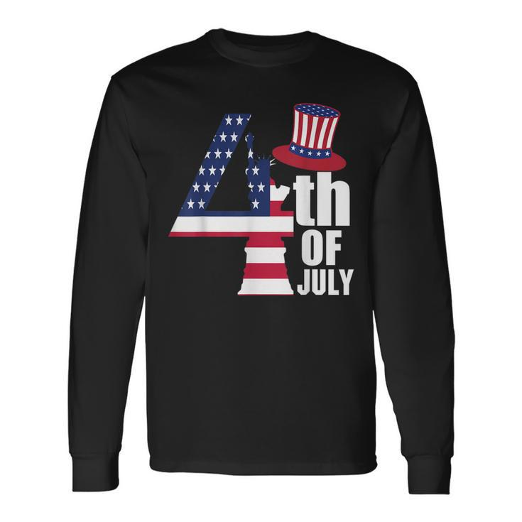 Fourth Of July United States Of America Us Flag 4Th Of July Long Sleeve T-Shirt