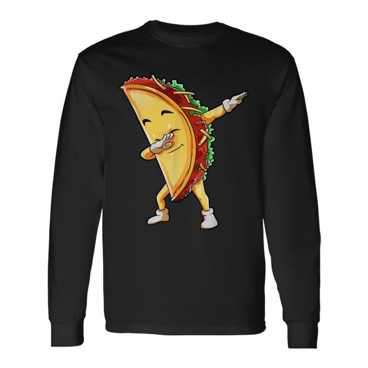 Funny Dabbing Taco Cinco De May Mexican Food Unisex Long Sleeve