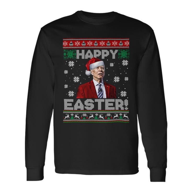 Funny Joe Biden Happy Easter Ugly Christmas Unisex Long Sleeve Gifts ideas