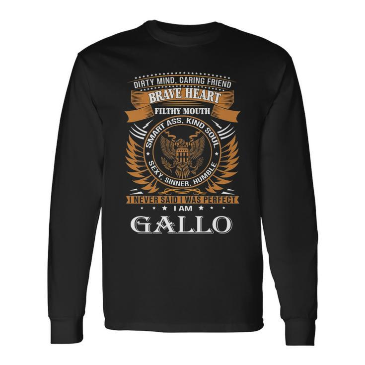 Gallo Name Gallo Brave Heart Long Sleeve T-Shirt